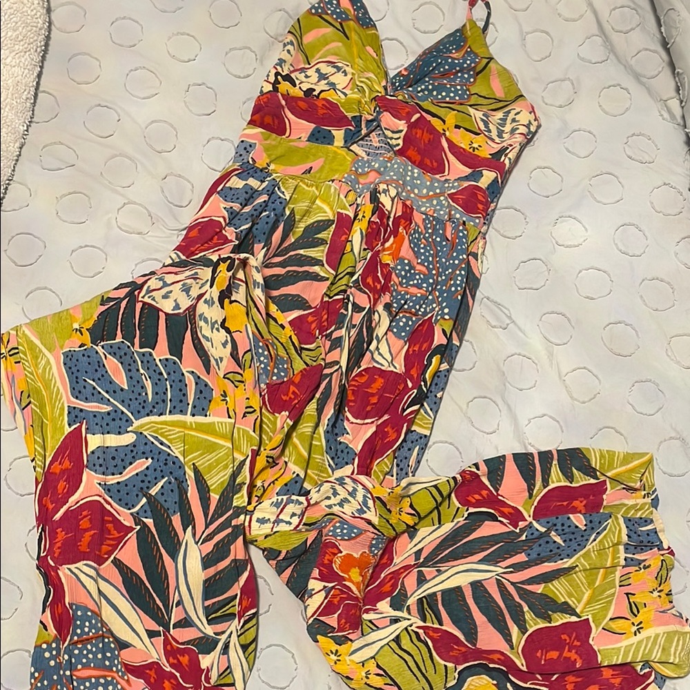 Colorful Floral wide leg jumpsuit
